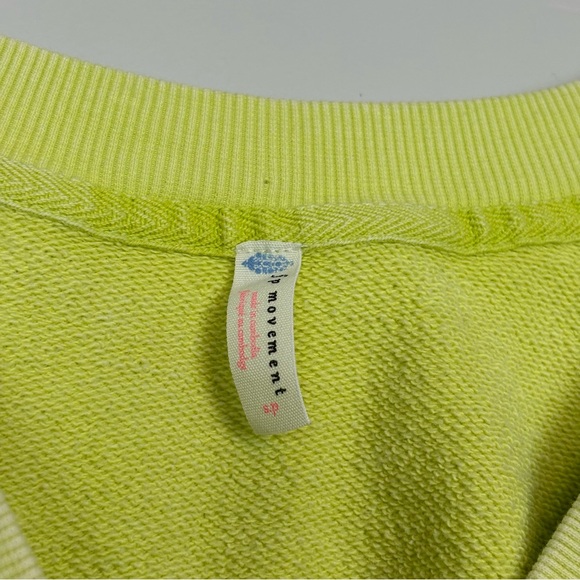 Free People Go For Gold Reversible Pullover Sweatshirt Sz S Key Lime Green - Picture 7 of 15
